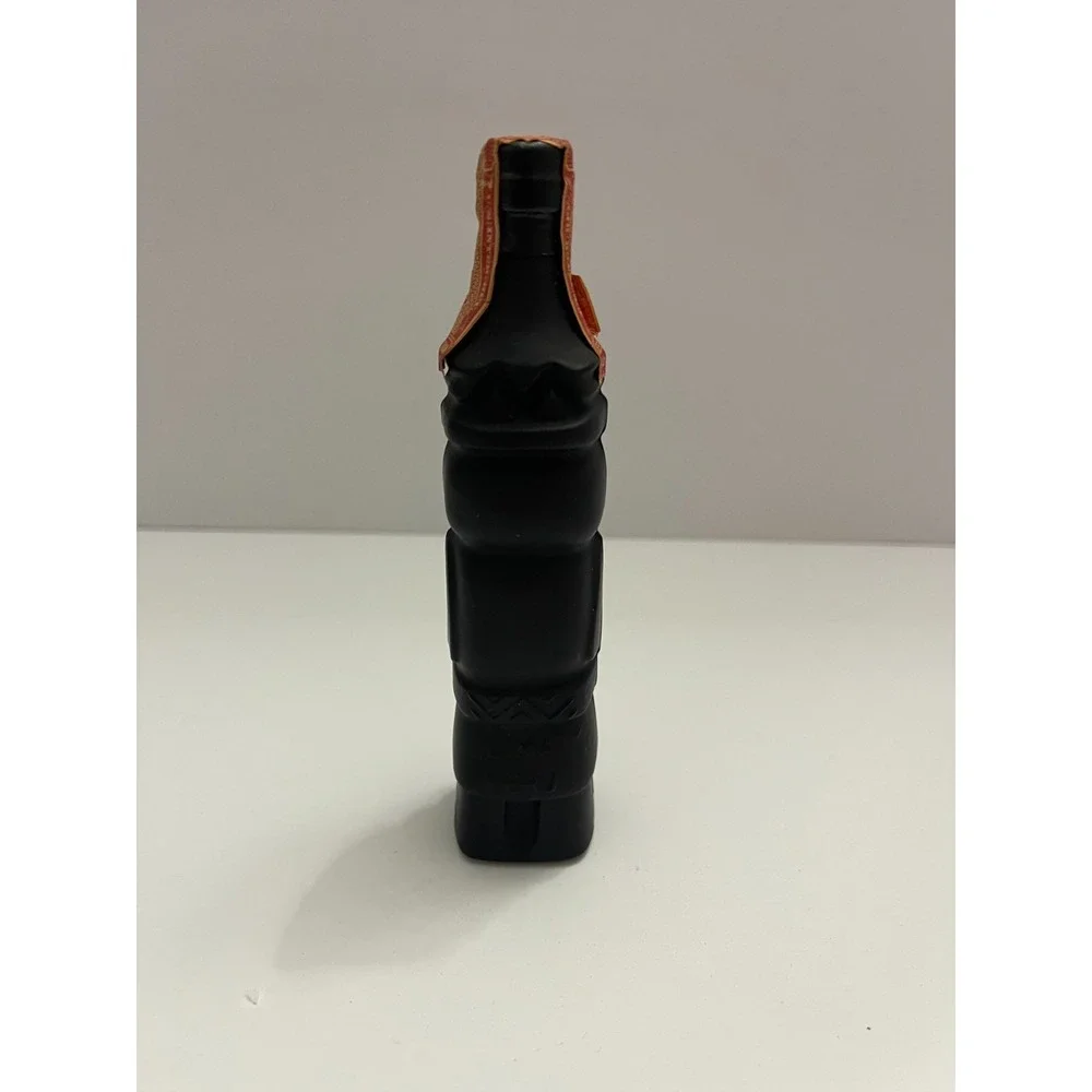 Vintage Inca Pisco Miniature Bottle Matte Black Glass Peruvian Head 1.6oz Peru